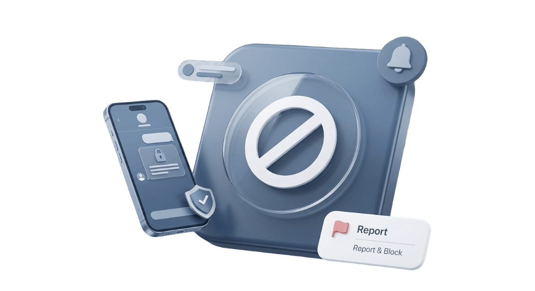 Talkstry block and report user feature for safer communication