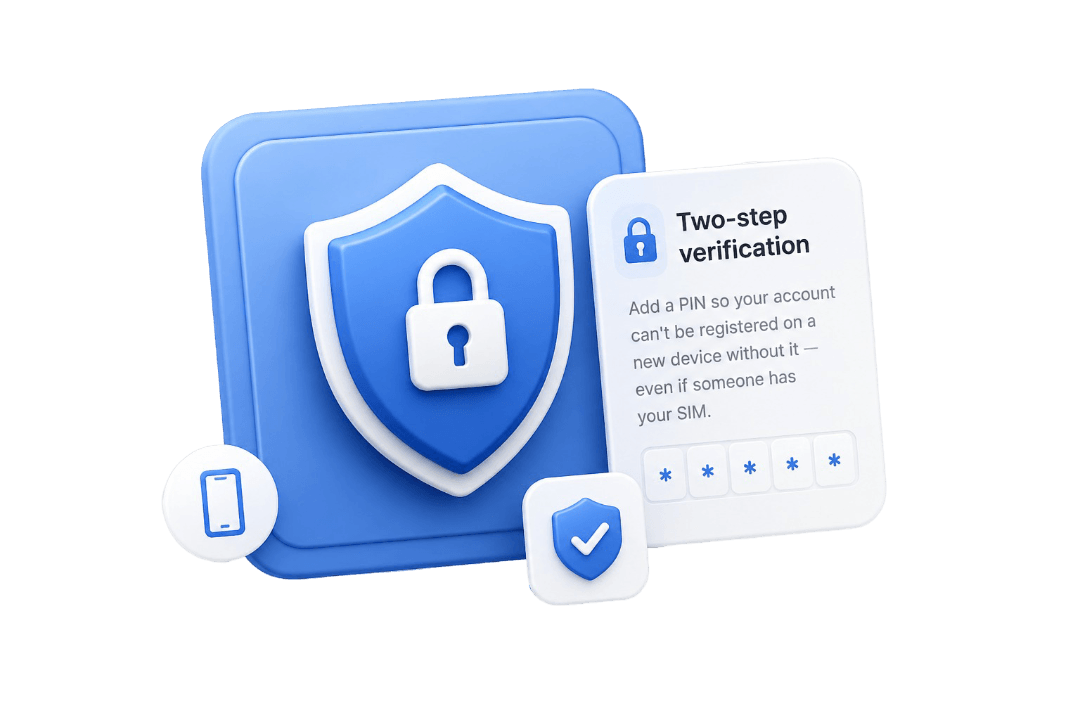 Talkstry two-step verification and account security feature
